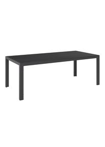 Ambia Garden Gartentisch , Schwarz , Metall, Kunststoff , rechteckig , Flachrohr , 210x74x100 cm , Gartenm&ouml;bel, Gartentische, Gartentische