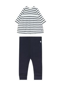 Petit Bateau, Filles Set, bleu marine / blanc