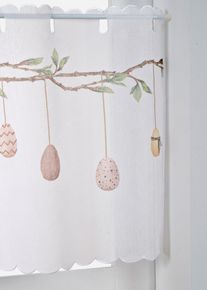 Scheibengardine mit Oster Motiv in weiss, 30x90 cm, bonprix