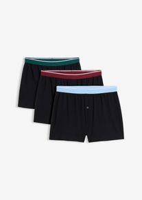 Boxershorts weit aus Bio-Baumwolle (3er Pack) in schwarz, Gr&ouml;sse 6 (L), 100% Baumwolle, bonprix
