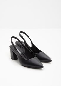 Slingpumps mit Blockabsatz in schwarz, Gr&ouml;sse 41, bonprix