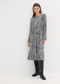 Midi-Jerseykleid aus Viskose-Mix in schwarz, Gr&ouml;sse 40/42 (M), bonprix