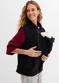 3-in-1 Umstandsweste mit Trageeinsatz aus Fleece in schwarz, Gr&ouml;sse 44/46 (L), bonprix