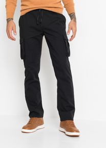 Regular Fit Cargohose aus reiner Baumwolle Straight in schwarz, Gr&ouml;sse 60, 100% Baumwolle, bonprix