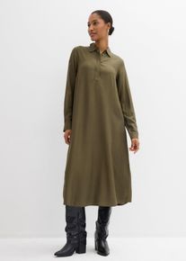 Blusenkleid aus feiner Viskose in gr&uuml;n, Gr&ouml;sse 40, bonprix