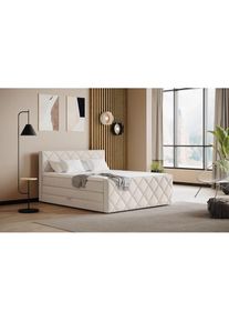 COTTA, COTTA Boxspringbett &raquo;Tower inkl. Bettkasten, mit Keder in abgesetzter Farbe&laquo; in verschiedenen Breiten, H&auml;rtegraden und Farben erh&auml;ltlich, beige