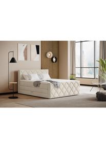 COTTA, COTTA Boxspringbett &raquo;Tower inkl. Bettkasten, mit Keder in abgesetzter Farbe&laquo; in verschiedenen Breiten, H&auml;rtegraden und Farben erh&auml;ltlich, beige
