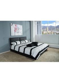 Westfalia Schlafkomfort, Bett &raquo;Polsterbett Oslo in verschiedenen H&auml;rtegraden und Gr&ouml;ssen&laquo; wahlweise mit oder ohne Bettkasten, schwarz, Bezug 100% 