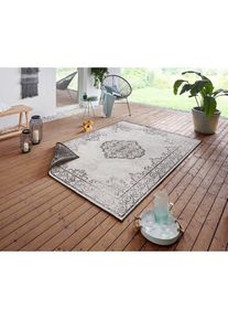 Hanse Home, Hanse Home &raquo;CEBU Wendeteppich&laquo; rechteckig 5 mm H&ouml;he In-& Outdoor, Wetterfest, Balkon, Wohnzimmer, Wasserfest, Orientalisch, schwarz, creme