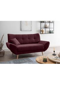 Home Affaire, Home Affaire Polstergarnitur &raquo;Basta&laquo; 3-2-1, 3 tlg. tlg., bordeaux, 100% Polyester, B/H/T: 82 cm x 87 cm