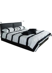 Westfalia Schlafkomfort, Bett &raquo;Polsterbett Oslo in verschiedenen H&auml;rtegraden und Gr&ouml;ssen&laquo; wahlweise mit oder ohne Bettkasten, schwarz, Bezug 100% 