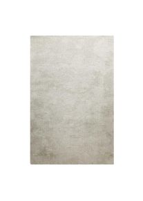 Homie Living, &raquo;Pisa&laquo; rund 25 mm H&ouml;he Hochflor, Microfaser, uni, weich, Shaggy, Wohnzimmer, Schlafzimmer, hellgrau creme, Polyester, 25 mm