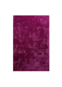 Homie Living, &raquo;Pisa&laquo; rund 25 mm H&ouml;he Hochflor, Microfaser, uni, weich, Shaggy, Wohnzimmer, Schlafzimmer, violett pink, Polyester, 25 mm