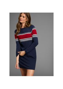 Laura Scott, Unisex, Strickkleid Ohne Taschen in figurnaher Form mit Zierstreifen, marine, 44, N-Gr, Strickkleid von Laura Scott