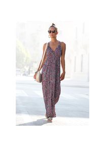 Lascana, Unisex, Lascana Maxikleid mit Paisleymuster und verstellbarem Ausschnitt, Sommerkleid, beere, bedruckt, 32, N-Gr, Verf&uuml;hrerisch verstellbarer