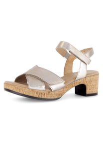 Gabor, Unisex, Sandalette &raquo;KRETA&laquo; , Blockabsatz, Sommerschuh, Sandale in Bequemweite G (= weit), goldfarben, 42, Sandalette mit modischem 5,5 cm Kork-