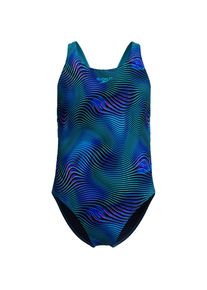 Speedo Print Leaderback One Piece Badeanzug M&auml;dchen - Gr&ouml;&szlig;e 164 - blau