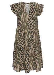 Lascana Sommerkleid Damen Gr&ouml;&szlig;e 40 hellbraun / dunkelgr&uuml;n