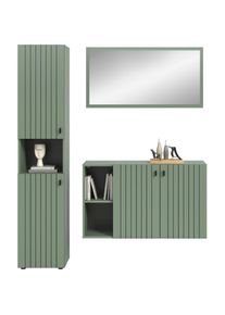 Home Affaire, Home Affaire Garderoben-Set &raquo;TATIO, 3-tlg. Garderobenkombination, Breite: 161 cm, Rillenfr&auml;sung&laquo; Set, Set, best. aus: 1 Spiegel, 1 