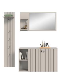 Home Affaire, Home Affaire Garderoben-Set &raquo;TATIO, 3-tlg. Garderobenkombination, Breite: 152 cm Rillenfr&auml;sung&laquo; Set, Set, best. aus: 1 Spiegel, 1 