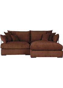 Home Affaire, Home Affaire Ecksofa &raquo;Casa XL L-Form, Breite 190 cm&laquo; Mega-Sofa, Cord oder Chenille-Struktur w&auml;hlbar, mit Federkern!, terracota, 100% 