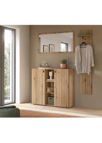 Home Affaire, Home Affaire Garderoben-Set &raquo;TATIO, 3-tlg. Garderobenkombination, Breite:157cm, Rillenfr&auml;sung&laquo; Set, Set, best. aus: 1 Spiegel, 1 