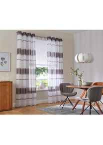 my home, my home Gardine &raquo;Jay&laquo; &Ouml;sen 2 Stk. tlg. Vorhang, 2-er Set, Fertiggardine, transparent, Querstreifen, grau, Voile, Polyester