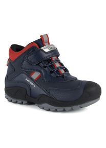 Geox Winterstiefel &raquo;J NEW SAVAGE BOY B A&laquo;, mit wasserdichter Amphibiox Ausstattung blau 26 navy-rot Schlupfstiefel mit Gummizug und Klettriegel