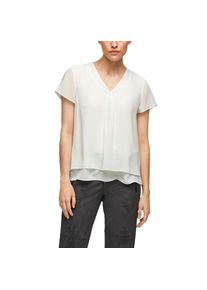 s.Oliver BLACK LABEL Kurzarmbluse, in flie&szlig;ender Lagen-Optik wei&szlig; 48 Chiffon-Bluse im Lagen Look von s.Oliver BLACK LABEL