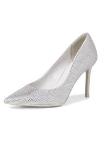 Tamaris High-Heel-Pumps, in eleganter spitzer Form silberfarben 40 Femininer Pumps mit Allover-Glitzersteinchen