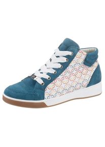 Ara Schn&uuml;rboots &raquo;ROM&laquo;, mit High Soft Innensohle blau 9 aquablau-beige-multi Kn&ouml;chelhoher Sneaker mit zus&auml;tzlichem Rei&szlig;verschluss