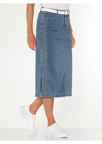 WITT Damen Jeansrock, blue-bleached, Gr&ouml;&szlig;e 23, 81% Baumwolle, 17% Polyester, 2% Elasthan