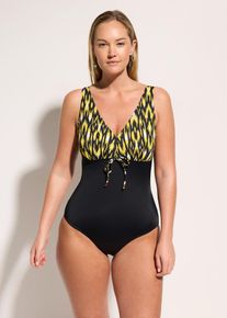 Medium Shape-Badeanzug mit breiten Tr&auml;gern in schwarz, Gr&ouml;sse 42, bonprix