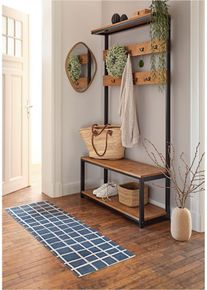 Paillasson lavable au motif graphique en p&eacute;trole45x145 cm, Couleur/Motif: p&eacute;trole graphique, bonprix