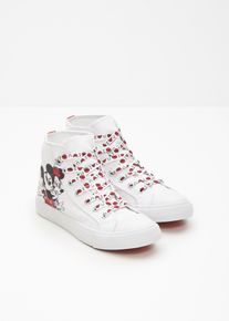 Disney Mickey Mouse High-Top-Sneaker aus Baumwoll-Canvas in weiss, Gr&ouml;sse 42, bonprix