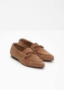 Loafer aus Veloursleder in braun, Gr&ouml;sse 41, bonprix