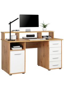 Cantus Schreibtisch , Weiss, Eiche Wotan , 4 Schublade(n) Schubladen , rechteckig , 67x92x138 cm , Stauraum , B&uuml;rom&ouml;bel, B&uuml;rom&ouml;belsets, B&uuml;rom&ouml;belserien