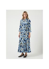 Y.A.S, Unisex, &raquo;YASSAVANNA LONG SHIRT DRESS&laquo; Sommerkleid, mit 3/4 &Auml;rmel, clear sky aop:liro print, XL, N-Gr, 3/4-&Auml;rmel und Taillennaht: betont die 