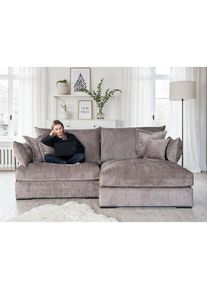 Home Affaire, Home Affaire Ecksofa &raquo;Casa XXL L-Form, Breite 247 cm&laquo; Mega-Sofa, Cord oder Chenille-Struktur w&auml;hlbar, mit Federkern!, taupe, 100% 