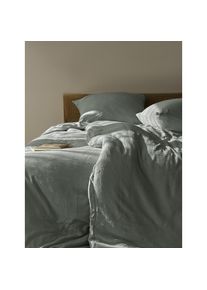 Bierbaum, Bierbaum Bettw&auml;sche &raquo;4129&laquo; 1 Stk. Musselin, 100 % Baumwolle, pflegeleicht, b&uuml;gelfrei, salbei, Musselin, Obermaterial: 100% Baumwolle, 1 Stk.