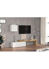 Goodproduct, GOODproduct TV-Wand &raquo;Chronos TV-Set, Wohnwand &ndash; Elemente frei platzierbar, Made in Italy&laquo; Set, 2-er set, 2 Stk. tlg., wei&szlig; hochglanz, 