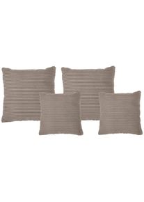 Livetastic Zierkissenset , Taupe , Textil , 4-teilig , F&uuml;llung: Silikon, Schaumstoffflocken,Silikon, Schaumstoffflocken , 42x53 cm , Made in EU , Heimtextilien, Wohntextilien, Kissen, Zierkissen