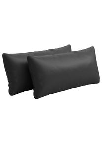 Sit & More Sit & More Nierenkissen , Schwarz , Leder , Echtleder , Nappaleder , Uni , F&uuml;llung: Polyester , 65x25 cm , Goldenes M, Made in Europe, DGM-Klimapakt , Heimtextilien, Wohntextilien, Kissen, R&uuml;ckenkissen