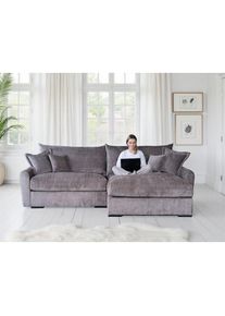 Home Affaire, Home Affaire Ecksofa &raquo;Finca XXL L-Form, Breite 247 cm&laquo; Mega-Sofa, Cord oder Chenille-Struktur, mit Federkern & 4 Zierkissen, taupe, 100%