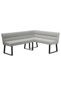 Goodproduct, GOODproduct Essbank &raquo;Ivanna&laquo; schwarzes Metallgestell, Webstoff Bezug, Breite 193/152, hellgrau, schwarz, Stoff, B/H/T: 190 cm x 82 cm x 