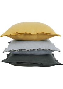 done., done. &raquo;Lene&laquo; unifarben, Reissverschluss, Kissenh&uuml;le ohne F&uuml;llung, 1 St&uuml;ck, anthrazit, unifarben, Baumwolle, Leinen, 1 Stk.