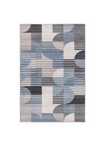 Kayoom, Teppich &raquo;Bluster 425&laquo; rechteckig 7 mm H&ouml;he Kurzflor, Wohnzimmer, blau, Polyester, 7 mm