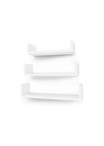 Songmics, Songmics Wandregal &raquo;Wandregal Weiss, 3er Set, Holz&laquo;, wei&szlig;, B/H/T: 30 cm x 7 cm