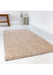 Esprit, &raquo;Swagger Shag ESP-8866&laquo; rechteckig 30 mm H&ouml;he Wohnzimmer, Schlafzimmer, uni, waschbar, Antirutsch, gekettelt, sand,beige, Polypropylen, 30 mm