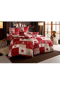 Goodproduct, GOODproduct Bettw&auml;sche &raquo;Nicholas&laquo; 2 Stk. Weihnachtsbettw&auml;sche, Winter, in 3 Qualit&auml;ten verf&uuml;gbar, rot, Biber, Obermaterial: 100% 